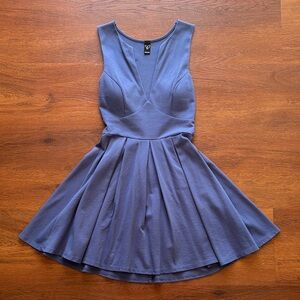 Windsor Blue Flared Mini Dress - S